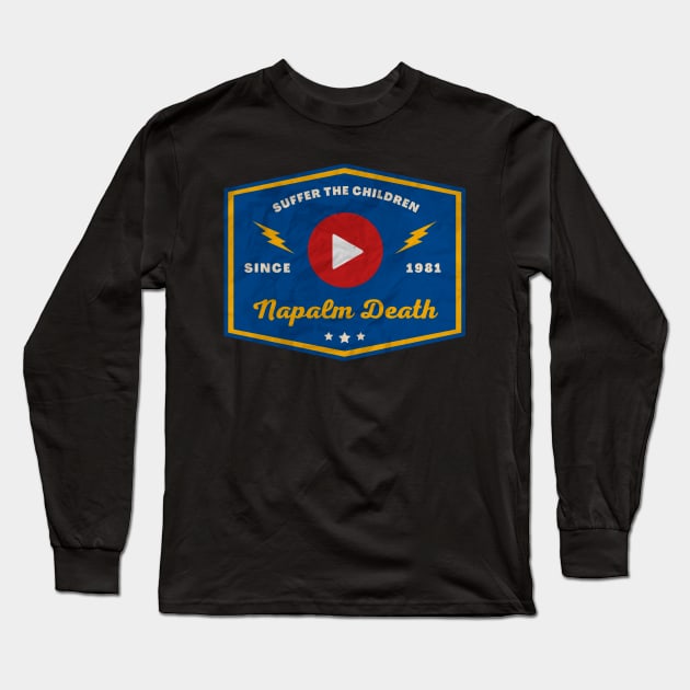 Napalm Death // Play Button Long Sleeve T-Shirt by Blue betta